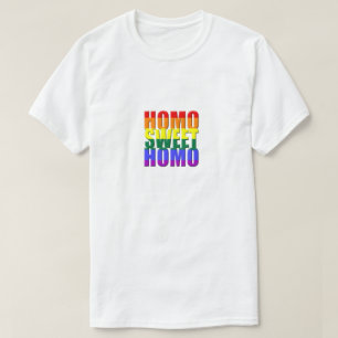 T-shirt Homo Sweet Homo Gay pride Parade LGBT Humour drôle