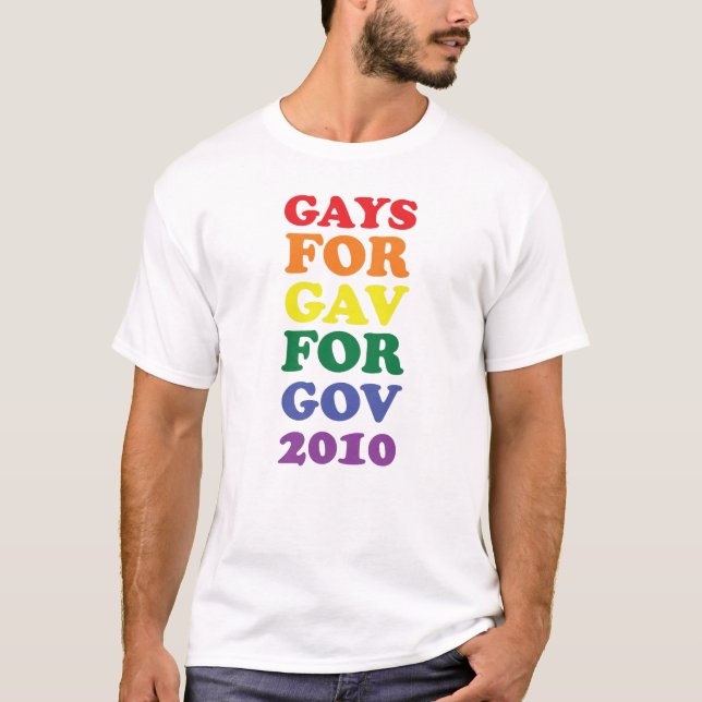 T-shirt Homosexuels pour Gav pour le gouvernement 2010 (Devant)