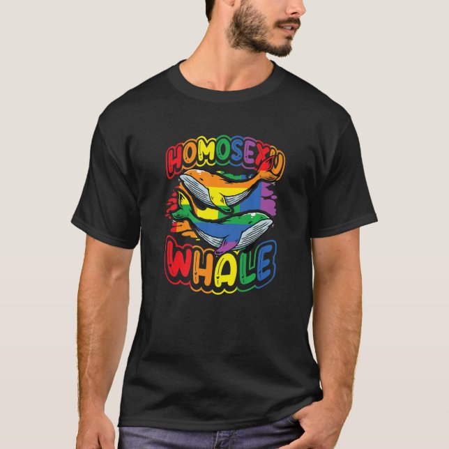 T-shirt Homosexuwhale Baleine arc-en-ciel LGBT 1 (Devant)