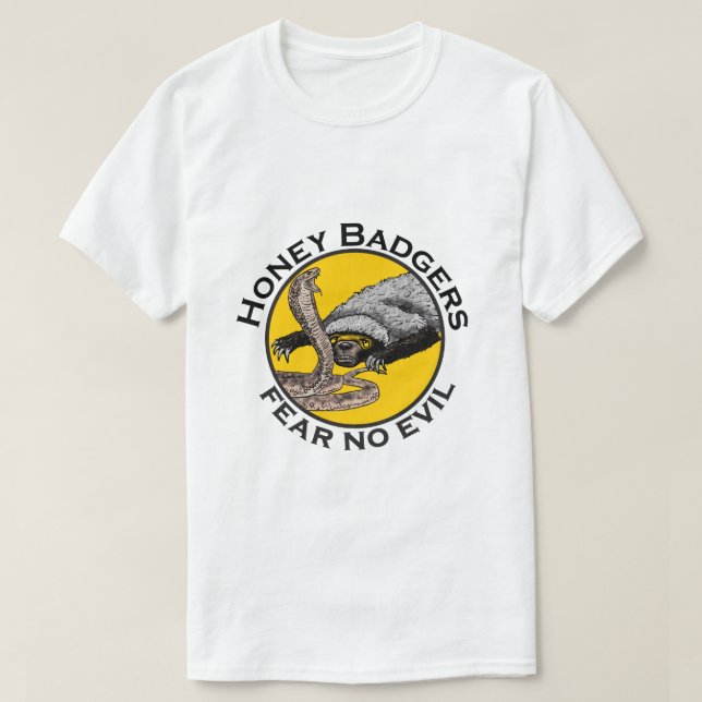 T-shirt Honey Badgers ne crains pas mal Jaune effrayant An (Design devant)