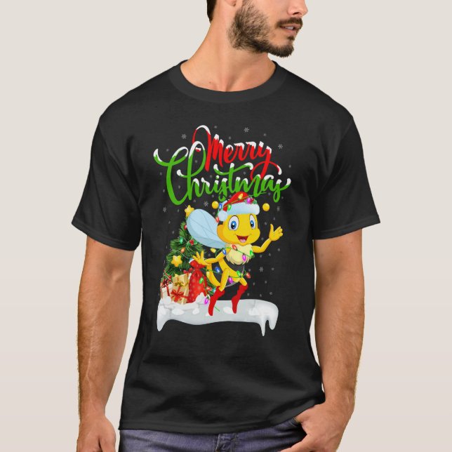 T-shirt Honeybee   Xmas Decorations Santa Honeybee Christm (Devant)