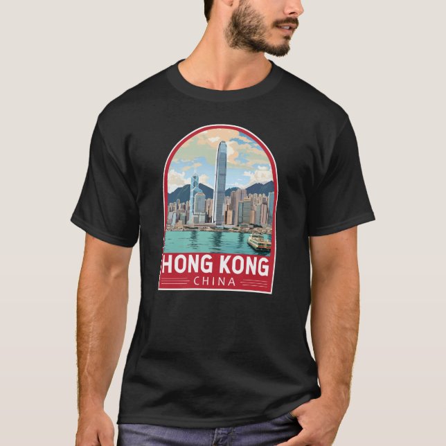 T-shirt Hong Kong China Travel Art Vintage (Devant)