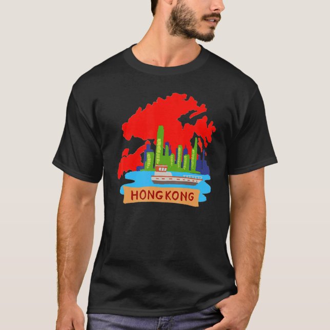 T-shirt Hong Kong City Chine souvenir pour hommes femmes 4 (Devant)