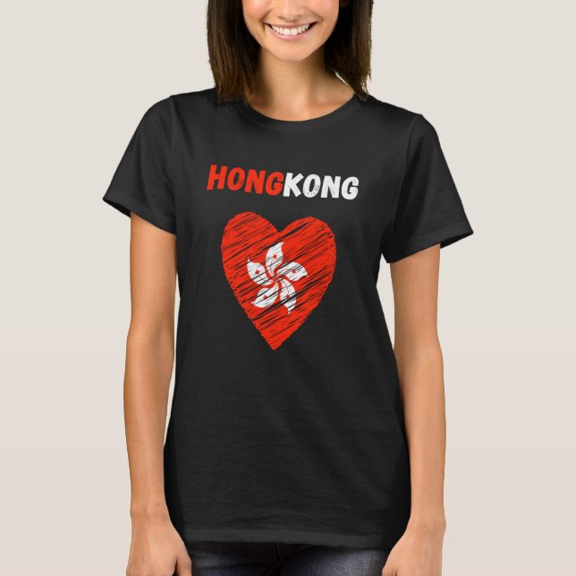 T-shirt Hong Kong Flag Holiday Hong Kong Heart Hongkonger  (Devant)