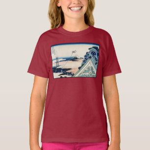 T-shirt Honganji Temple Vista du Mont Fuji Bois japonais