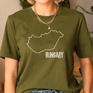 T-shirt Hongrie Carte du pays Frontière Hongrie Ligne hiér
