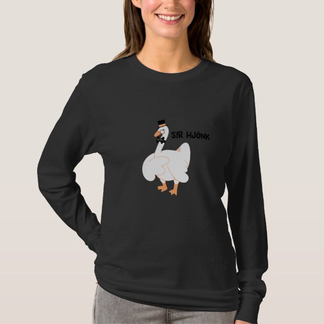 T-shirt Honk Am mème Oie fantaisie avec Cravate de chapeau (Devant)
