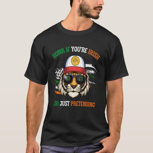 T-shirt Honk If You're Irish Saint Patricks Day Shamrock T (Devant)