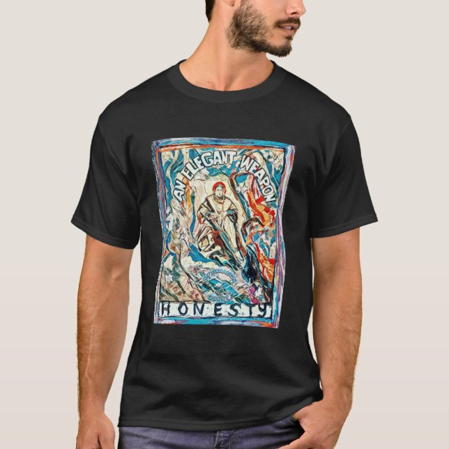 T-shirt Honnêteté, une arme élégante. (Devant)