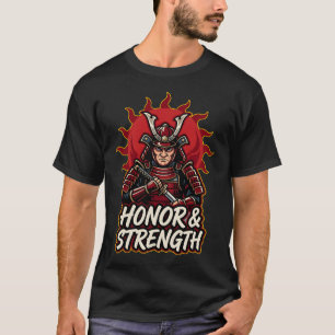 T-shirt Honneur Force Samouraï Guerrier Vintage