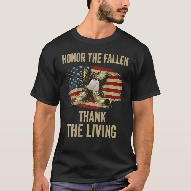 T-shirt Honneur Les Fallen Merci Vet Des Forces Armées Viv (Devant)