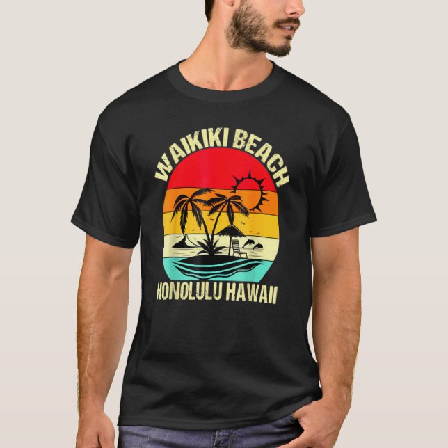 T-shirt Honolulu Hawaii Waikiki Beach Famille Summer Vacat (Devant)
