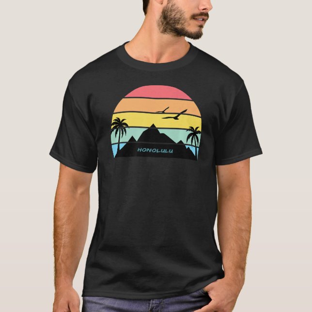 T-shirt Honolulu Oahu Hawaii Beach Surf Aloha Cadeau Maui  (Devant)