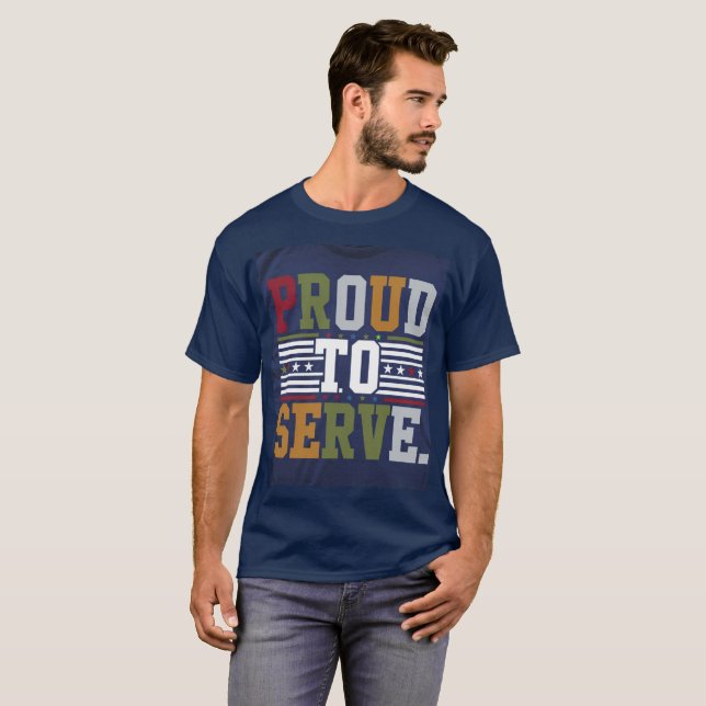 T-shirt "Honorer le service : fier de servir" (Devant entier)