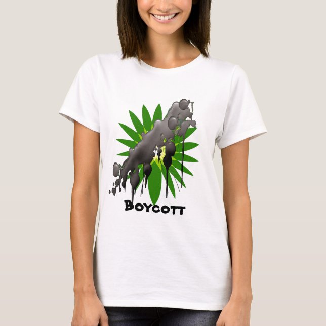 T-shirt Honte sur la flaque d'huile de Golfe de boycott de (Devant)