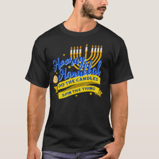 T-shirt Hooray Hanoukka Hebrew Menorah Dreidel Funny Jewis