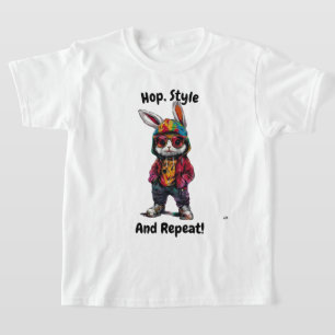 T-shirt Hop, Style et Répétition - Tee de lapin tendance p