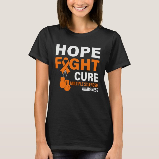 T-shirt Hope Fight Cure MS Awareness Multiple Sclerosis MS (Devant)