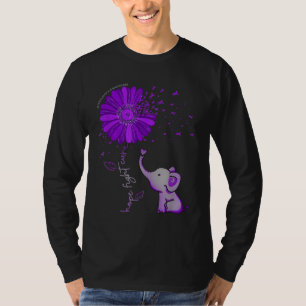T-shirt Hope Fight Cute Elephant Alzheimer's Purple Ribbon