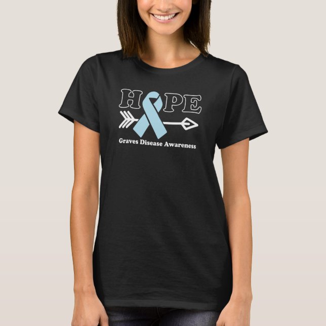 T-shirt Hope Graves Disease Awareness Light Blue Ribbon (Devant)