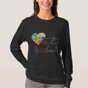 T-shirt Hôpital Médicale Assistant EKG Pulse Aquarelle