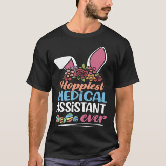 T-shirt Hoppiest Medical Assistant Ever Bunny Ear Red Plai