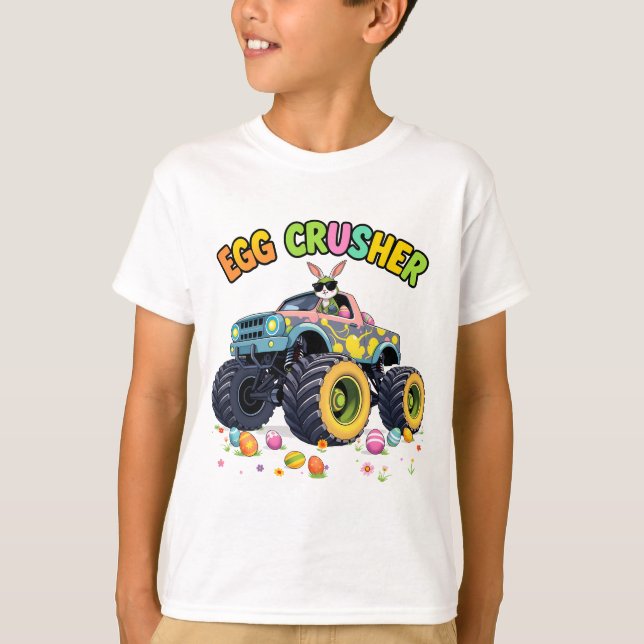 T-shirt Hoppy Easter Ride Bunny Drives Monster Truck (Devant)