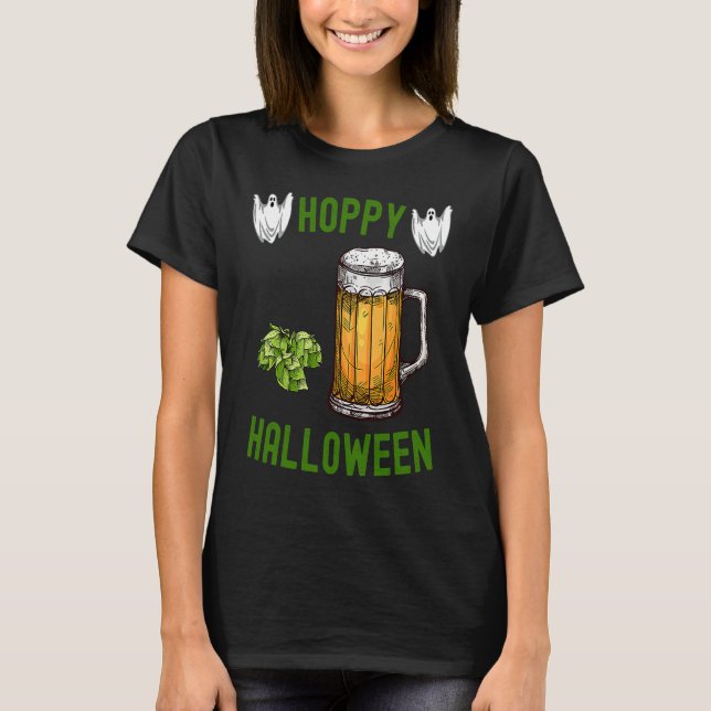T-shirt Hoppy Halloween Beer  IPA Drinkers Ghost Hops Drin (Devant)