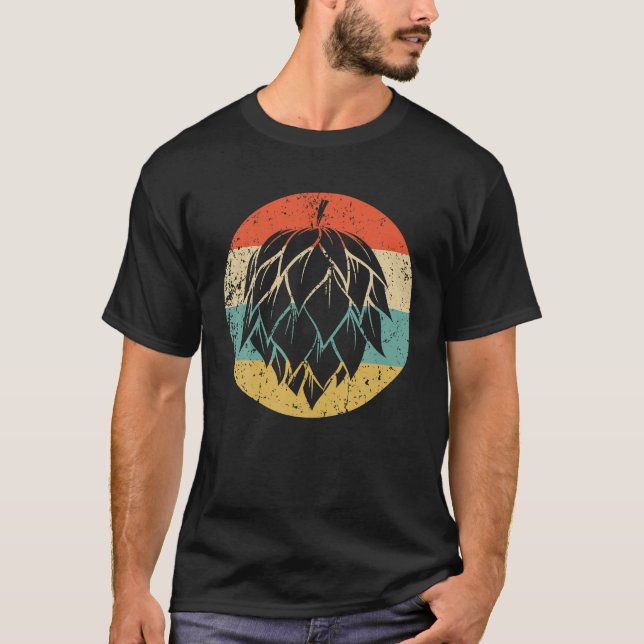 T-shirt Hops Bière artisanale de style rétro (Devant)