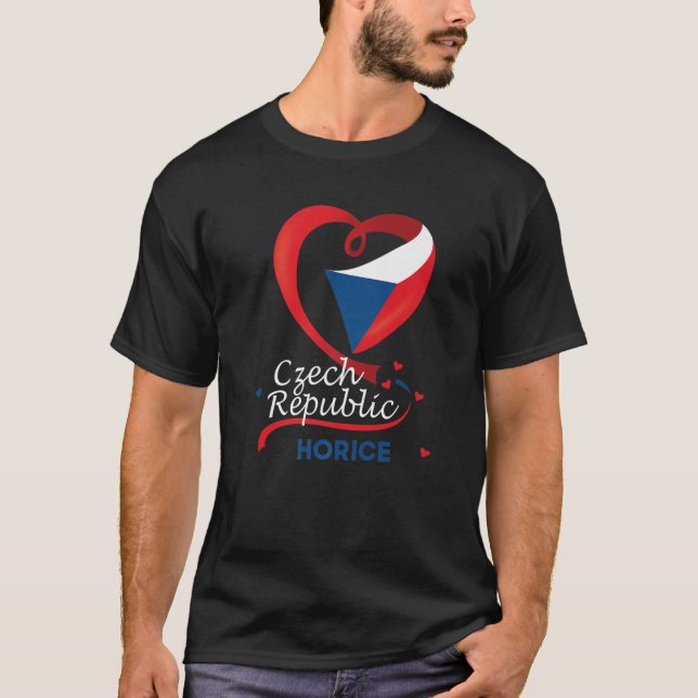 T-shirt Horice République Tchèque Drapeau Cardiaque Lion T (Devant)