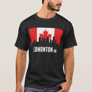 T-shirt Horizon canadien d'Edmonton de drapeau