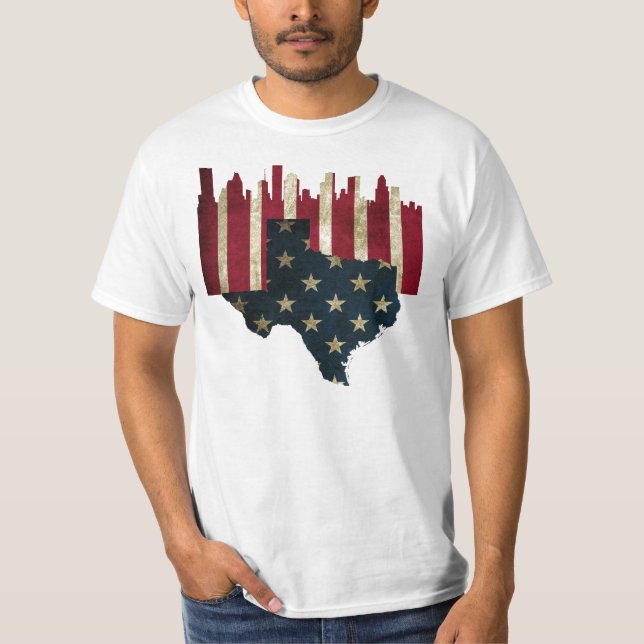 T-shirt Horizon de drapeau de Houston, le Texas (Devant)