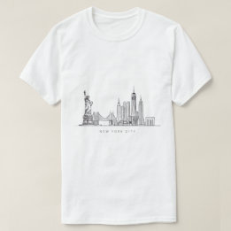 T-shirt Horizon de New York minimaliste en ligne art