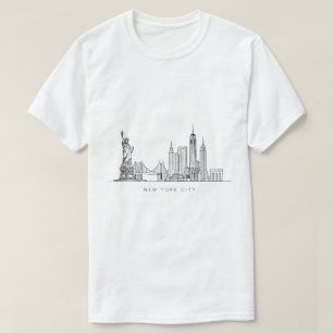 T-shirt Horizon de New York minimaliste en ligne art
