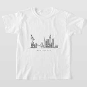 T-shirt Horizon de New York minimaliste en ligne art