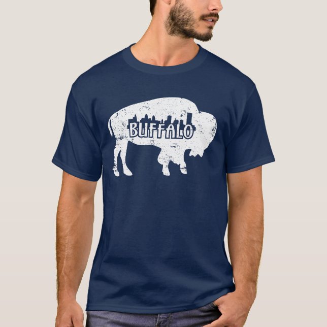 T-shirt Horizon de Ny de Buffalo affligé (Devant)