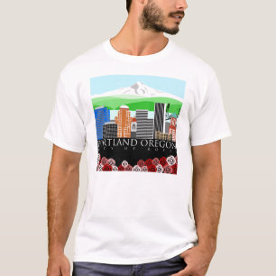 T-shirt Horizon de Portland Orégon avec le capot de bâti
