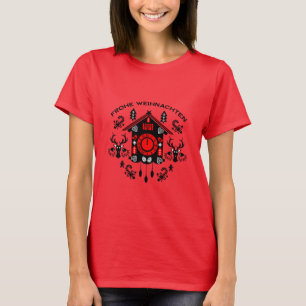 T-shirt Horloge allemande Frohe Weihnachten