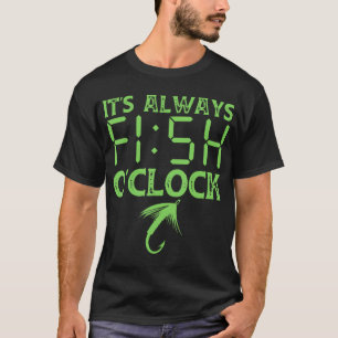 T-shirt Horloge de pêche Pêcheur Citations de pêche Poisso
