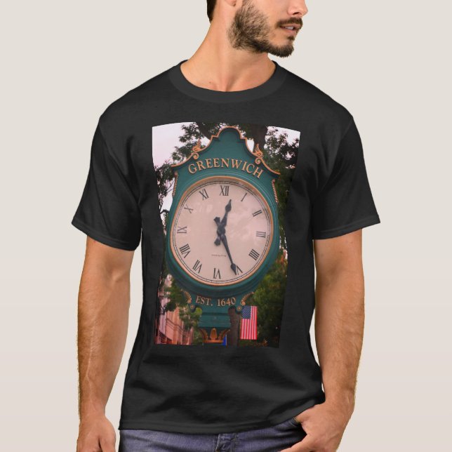 T-shirt Horloge postale de l'avenue Greenwich, Greenwich,  (Devant)