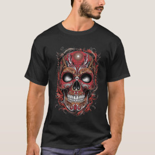 T-shirt Horreur Crâne rouge beauté