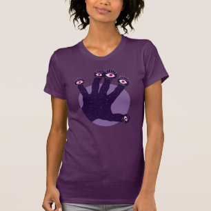 T-shirt Horreur Goth Purple Main Déplaisante Mains bizarre
