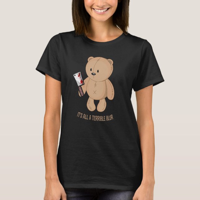 T-shirt Horreur Teddy tenant sanglant couteau tueur ours s (Devant)
