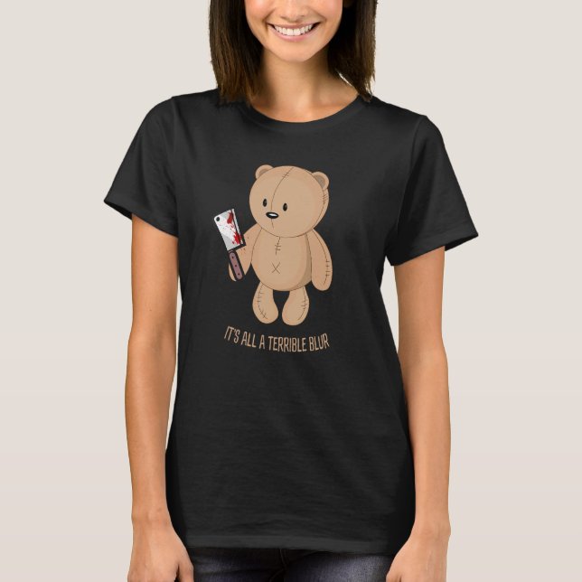 T-shirt Horreur Teddy tenant sanglant couteau tueur ours s (Devant)