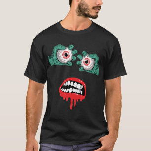 T-shirt Horrifique Mains Zombies avec Baguette Fondue