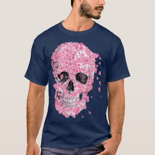 T-shirt , Horror Skull Cherry Blossom, Japanese Sakura 