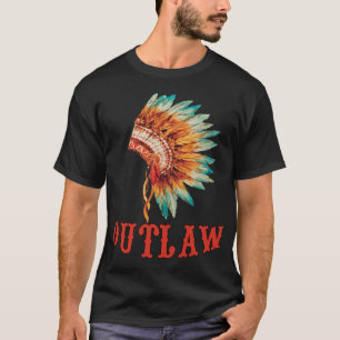 T-shirt hors-la-loi, amérindienne, drôle de coiffure indie