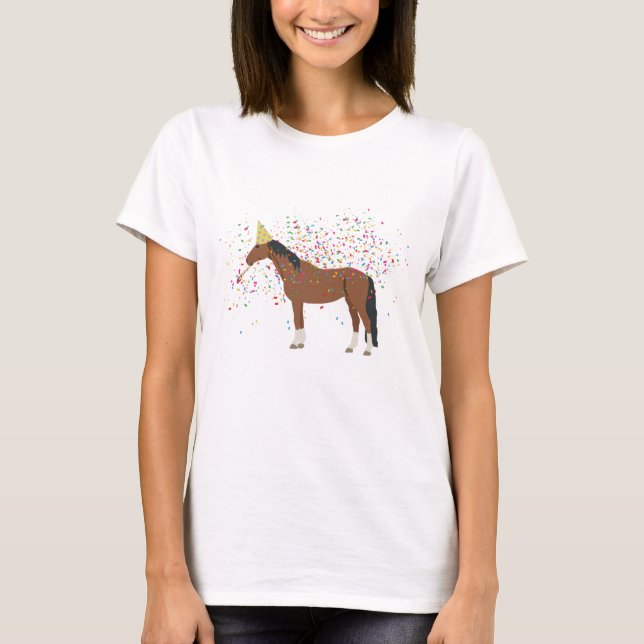 T-shirt Horse Partyler Animaux de ferme ayant une fête (Devant)
