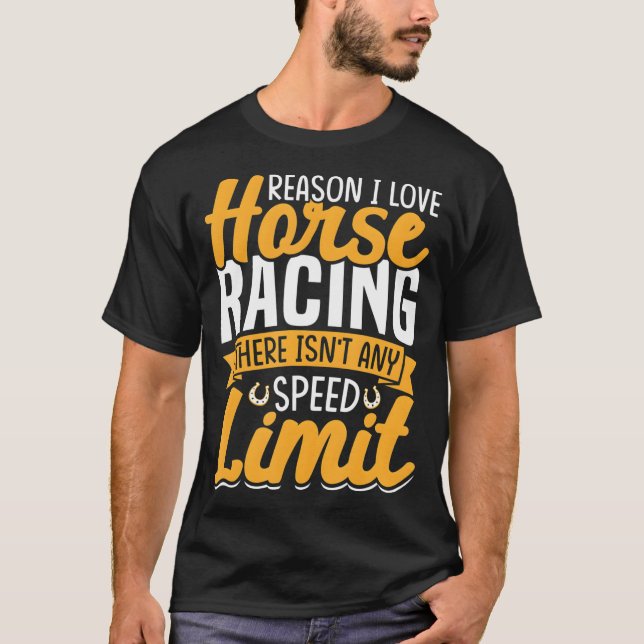 T-shirt Horse Racing Vitesse Limite Funny Barrel Racer Lov (Devant)