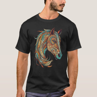 T-shirt Horse Tribal Abstract Native American Geometric Ho